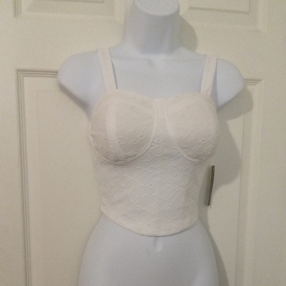 No Boundaries Tops - (Free with a purchase) No boundaries white eyelet bustier top